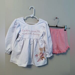 Emi Claire White Ballerina Outfit with Pink Shorts